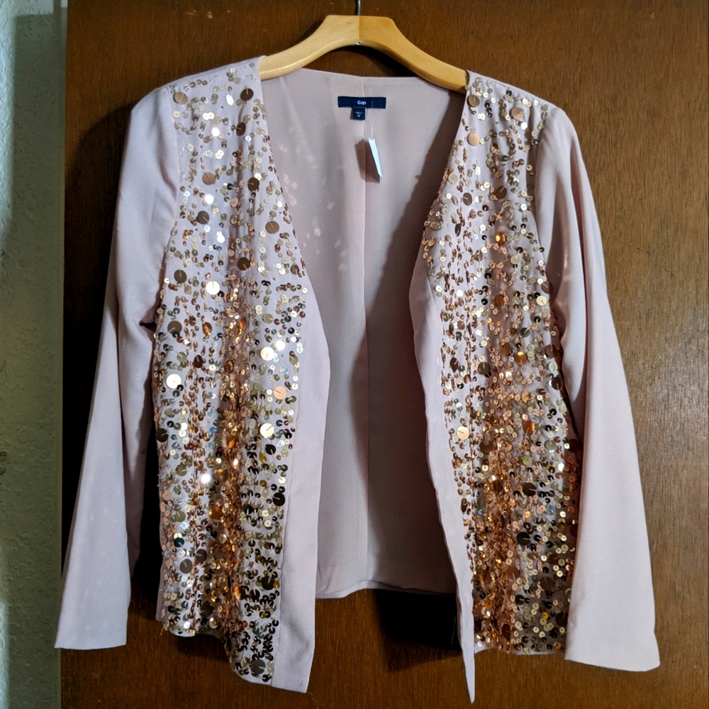 Medium Rose gold Sequin Blazer Jacket GAP